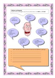 English Worksheet: Wishes and Regrets