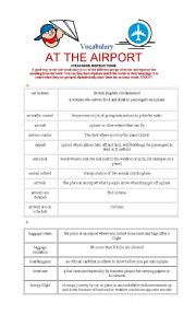 English Worksheet: vocabulary_at the airport REVISITED