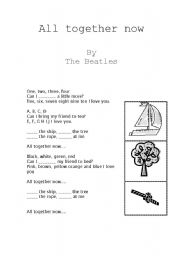 English worksheet: all together now