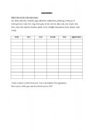 English worksheet: Appearance of people