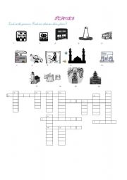 English Worksheet: Places- Crosswords