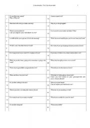 English worksheet: Conversation Questions for Korean Students