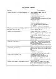 English Worksheet: Talking about television