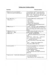 English Worksheet: A conservation about free time activities