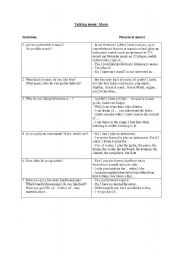 English Worksheet: Conservation about music