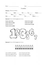English Worksheet: The numbers