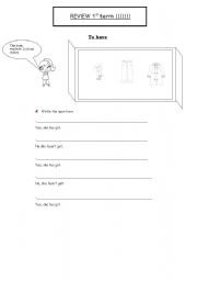 English Worksheet:  Verb to have