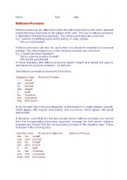 English worksheet: lesson Reflexive pronouns 