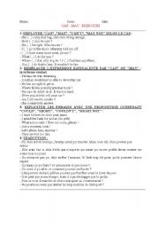 English worksheet: can / may exs 