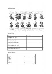 English Worksheet: Meeting people