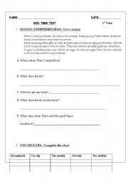 English worksheet: MID TERM TEST 