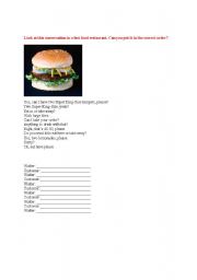 English Worksheet: Ordering food and drinks 