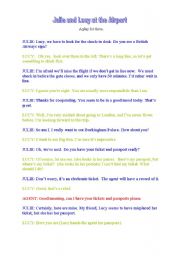 English Worksheet: Julie and Lucy at the Airport