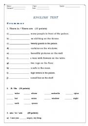 English Worksheet: Progress Test- 5th grade