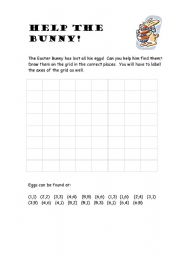 English Worksheet: Help the Easter Bunny find his Eggs