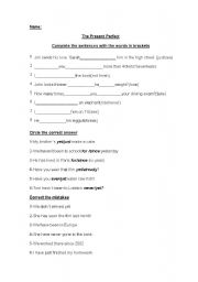 English Worksheet: present perfect exam