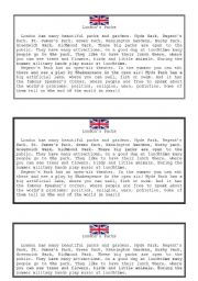 English Worksheet: Londons Parks