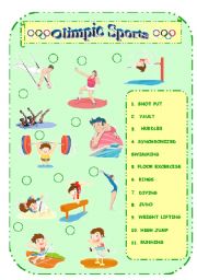 English Worksheet: Olimpic Sports 2