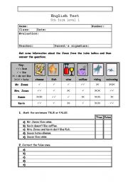 English Worksheet: Likes and Dislikes