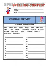 English Worksheet: Spelling contest