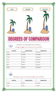 English Worksheet: DEGREES OF COMPARISON