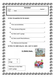 English Worksheet: There was/ There were