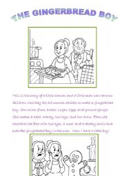 English Worksheet: FAIRY TALES : THE GINGERBREAD BOY       (1/2)