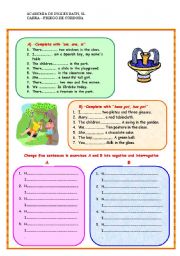 English Worksheet: To be, to have got, there is/are