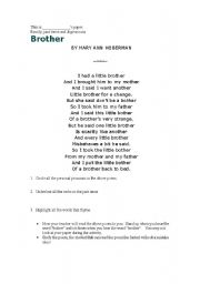 English worksheet: oh brother!! grammar and games. 