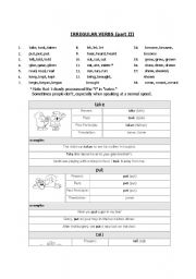 English Worksheet: irregular verbs  part 2