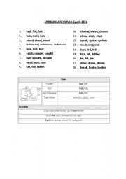 English worksheet: irregular verbs part 3