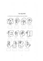 English Worksheet: The alphabet