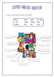 English Worksheet: clothes and accessories