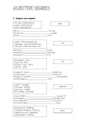 English Worksheet: Adjective degrees