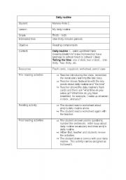 English worksheet: lesson-plan