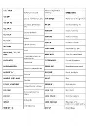 English Worksheet: Phrasal Verbs matching game