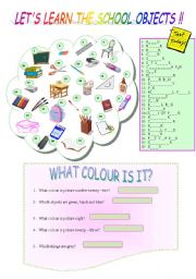 English Worksheet: LETS LEARN THE SCHOOL OBJECTS