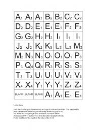 English Worksheet: LETTER GAME