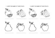 English Worksheet: Fruits