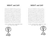 English worksheet: NIGHT and DAY