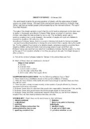 English Worksheet: Obesity Epidemic