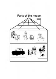 English worksheet: Parts of the house activity