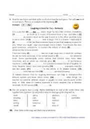 English Worksheet: Laughing is good for you