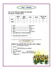 English Worksheet: likes and dislikes