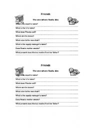English worksheet: FRIENDS activity