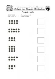 English worksheet: counting numbers