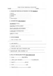 English worksheet: substitute vern tobe