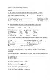 English worksheet: Simple past Vs Present perfect