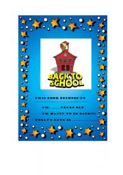 English Worksheet: Bacl to School Book