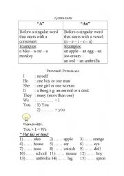 a/an + personal pronouns